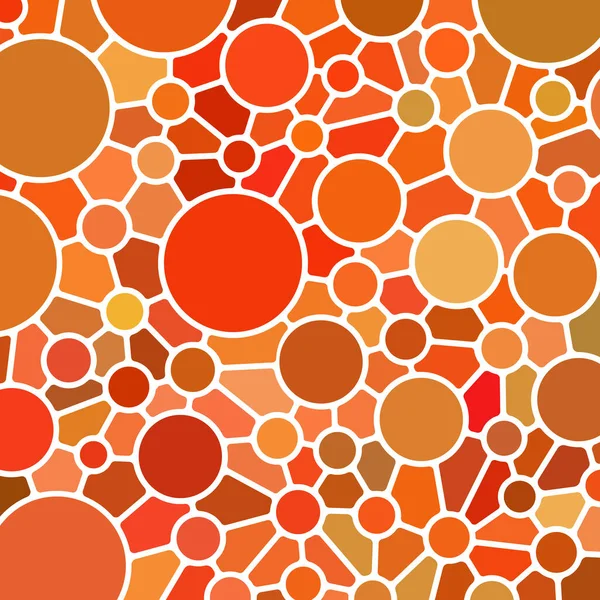 stock vector abstract vector stained-glass mosaic background - red and orange circles