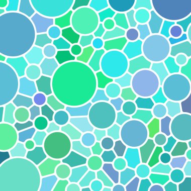 soyut vektör boyalı cam mozaik arkaplan - yeşil ve mavi daireler