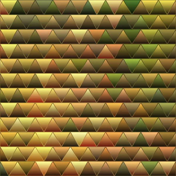 Vector Abstracto Vidrieras Triángulo Mosaico Fondo Verde Marrón — Vector de stock