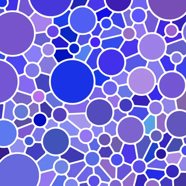 Abstract Vector Stained Glass Mosaic Background Blue Violet Circles — Stock Vector