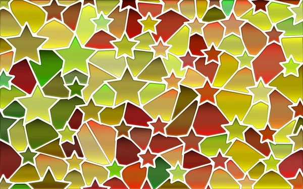 Abstrakte Vektor Glasmosaik Hintergrund Grüne Und Rote Sterne — Stockvektor