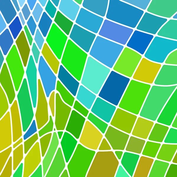彩色玻璃马赛克背景 绿色和蓝色 — 图库矢量图片
