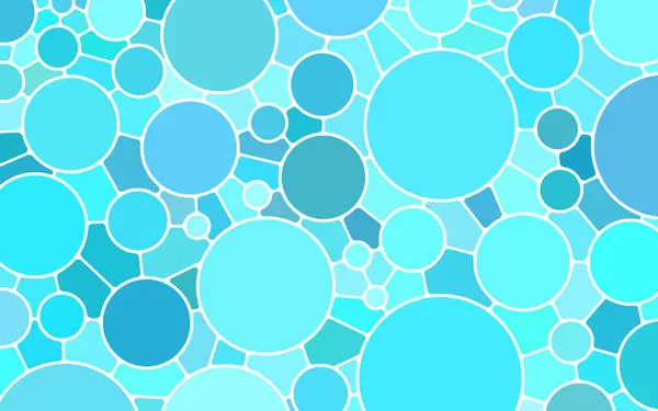 Abstrakte Vektor Glasmosaik Hintergrund Hellblaue Kreise — Stockvektor