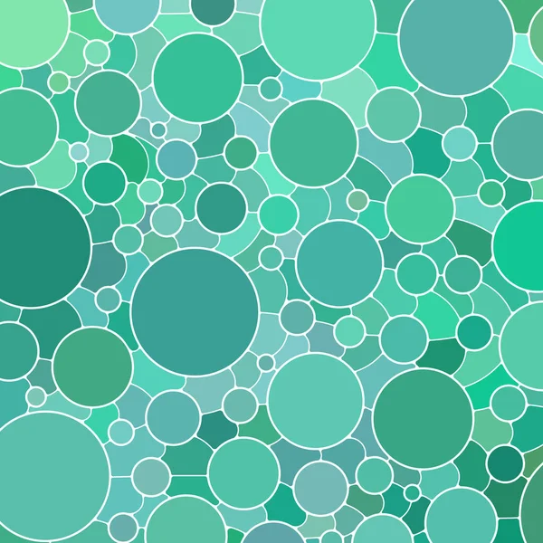Vetor Abstrato Fundo Mosaico Vidro Manchado Círculos Verdes Azuis — Vetor de Stock