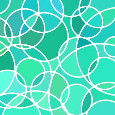 soyut vektör boyalı cam mozaik arkaplan - açık yeşil ve mavi daireler