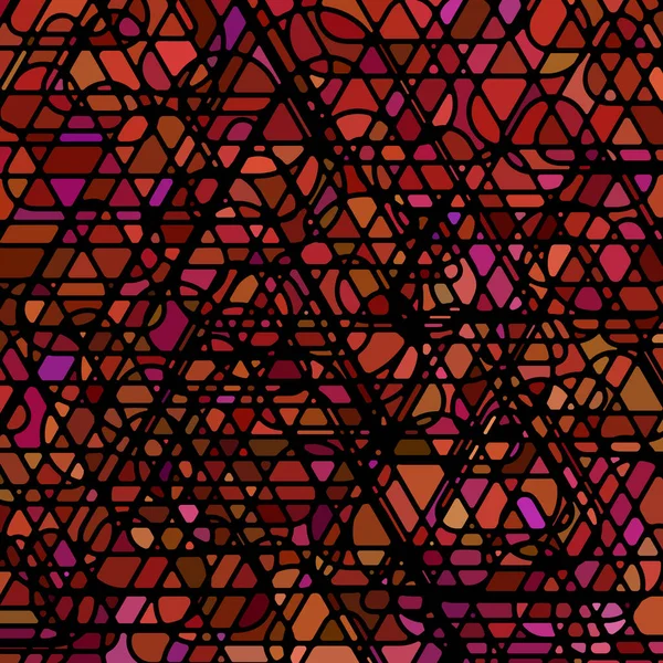 Astratto Vettore Vetrate Mosaico Sfondo Rosso Scuro — Vettoriale Stock