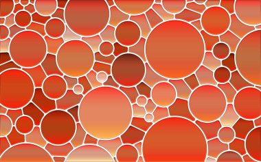 soyut vektör boyalı cam mozaik zemin - kırmızı ve turuncu daireler