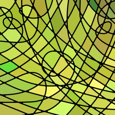 soyut vektör boyalı cam mozaik arkaplan - yeşil ve sarı
