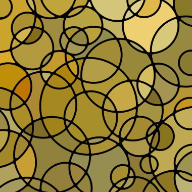 soyut vektör boyalı cam mozaik arkaplan - kahverengi ve sarı daireler