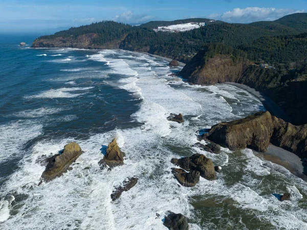 Zonlicht Schijnt Aan Ruige Noordkust Van Oregon Niet Ver Van — Stockfoto