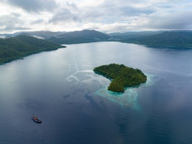 Endonezya 'nın Raja Ampat kentindeki Bantanta adasında alçak bulutlar sürükleniyor. Bu ada ve bölgedeki diğer adalar dünyadaki en yüksek deniz biyolojik çeşitliliğini destekliyor..