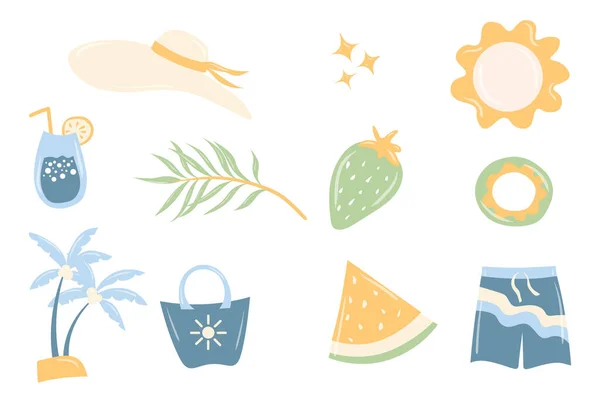 Bring Some Summer Fun Your Designs Our Flat Vector Summer — Zdjęcie stockowe