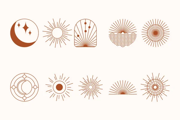Abstrakte Geometrische Formen Moderne Boho Symbole Clip Art Mitte Des — Stockfoto