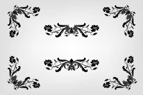 Classical Baroque Filigree Decoration Ornament Vintage Floral Border Style Antique Art Retro. sets with vector vintage wedding ornaments, frames and borders in decorative classic style for your wedding invitations, menus, cards, etc.