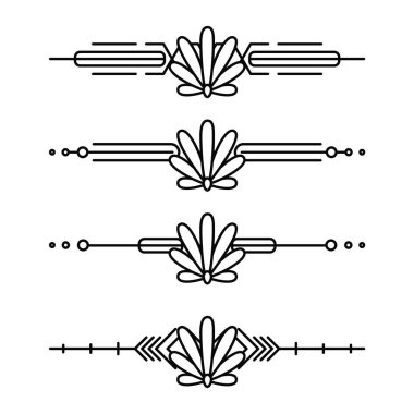 Art deco çizgi kenarlık. Modern Arapça altın çerçeve, dekoratif çizgi kenarlıklar ve geometrik altın etiketi çerçeve tasarım öğeleri vektör