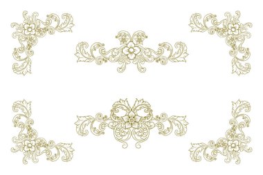 Klasik Vitage Wedding Vector Süslemeleri Frames Ayırıcı Elementleri Klasik Vintage Düğün Davetiyesi El Çizimi herhangi bir baskı veya şablon tasarımı için iyi. Kaligrafi, poster ve barok klasik Viktorya stili gerektiren her şeyi süsleyin.