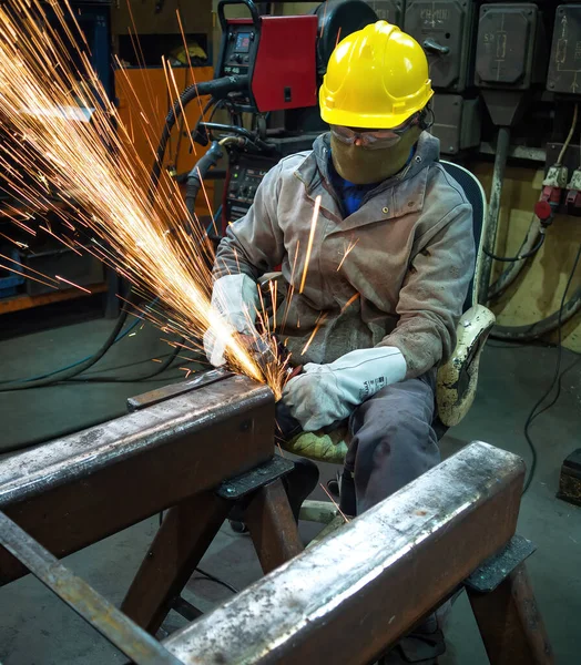 welding metal in the factory