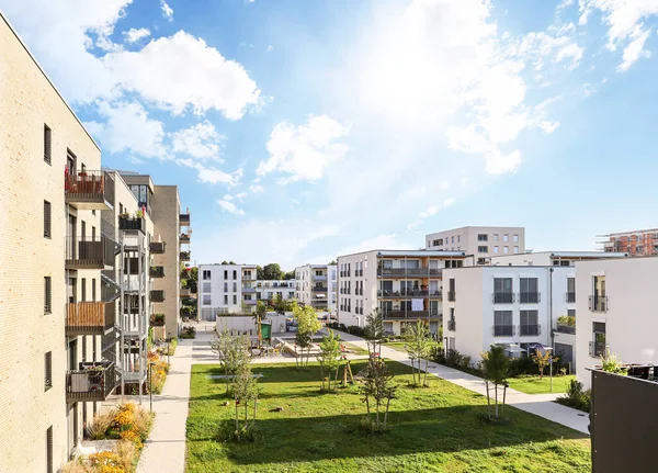 Cityscape Residential Area Modern Apartment Buildings New Green Sustainable Urban Telifsiz Stok Fotoğraflar