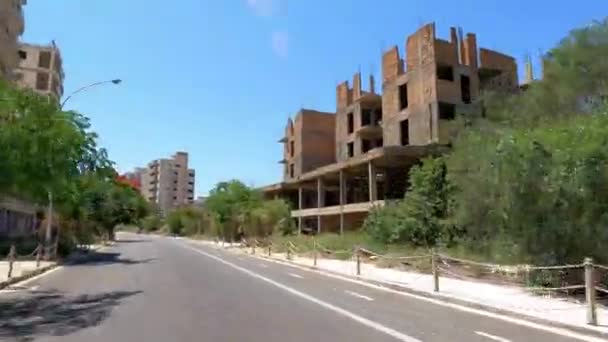 Varosha Ciprus Június 2023 Elhagyott Szállodák Épületek Szellem Város Üdülőhely — Stock videók