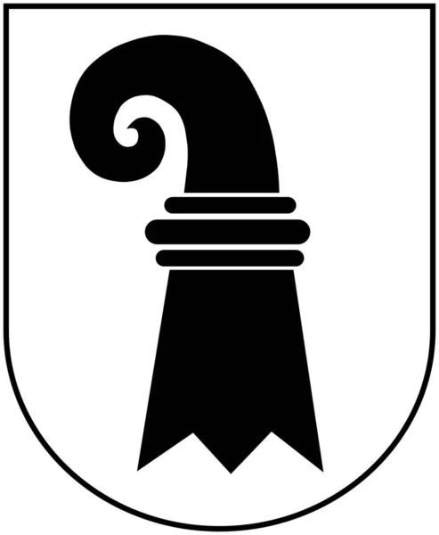 Sviçre Kantonu Basel Stadt Siyah Beyaz Arması Görüntü Şubat 2023 — Stok Vektör