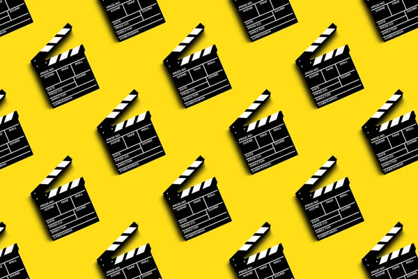 Clapper Board Voor Het Opnemen Van Video Films Patroon Gele — Stockfoto