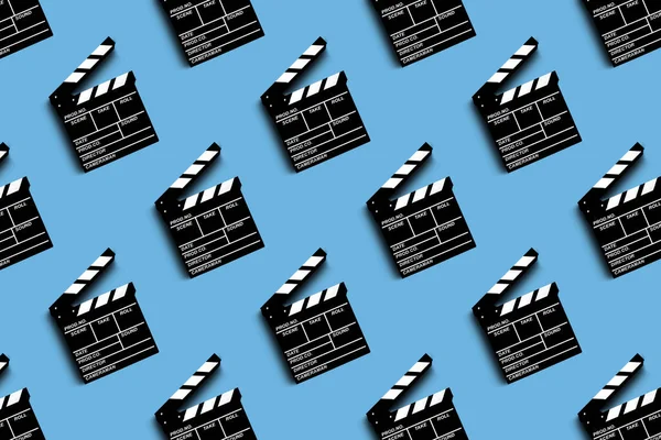 Bordo Applaudito Riprese Video Film Modello Sfondo Blu — Foto Stock