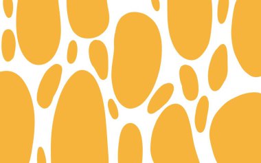 Sarı-beyaz soyut arkaplan. Sıvı yuvarlak şekillerden, pürüzsüz deniz taşlarından tasarım elementleri. Tekstil için modern soyutlama