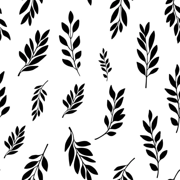 stock vector Tropical leaves seamless black and white floral pattern. Hand drawn vector floral background. Sketchy laurel leaves . Abstract summer background. Vector illustration. Design for men's shirts, swimwear, summer outfits, stylish covers, wallpapers.