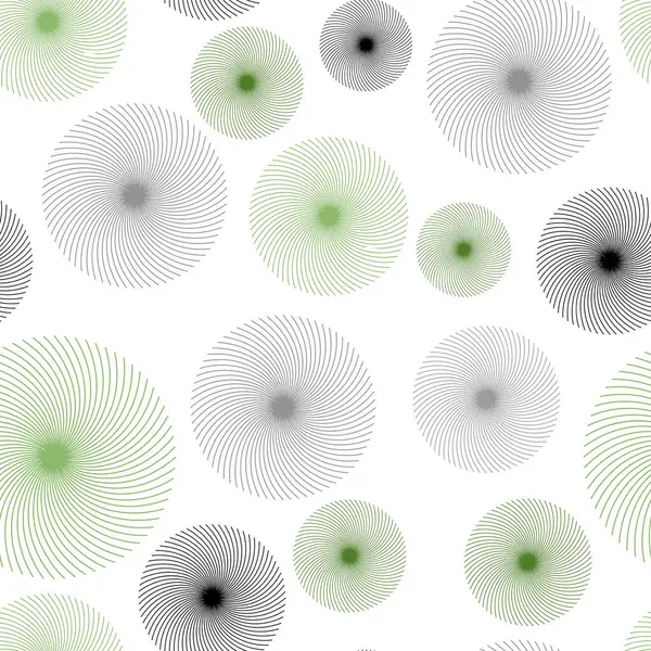 Soyut Geometrik Çembersiz Düzen Sanat Yaratıcılığı Tekrarlanan Vektör İllüzyonu. Dairelerdeki kusursuz desen. Spiral kıvrımlı çizgiler. Geometrik desen.