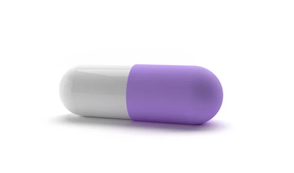 カプセル錠または錠剤カプセルは白い背景に隔離されています 医療と医療の概念 3Dレンダリング 現実的な医療カプセル薬 ビタミン系抗生物質薬 カプセルタブレット — ストック写真