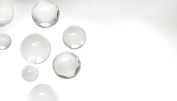 Průhledné Bubliny Izolován Bílém Pozadí Křišťálové Sklo Koule Průhledný Bílý — Stock fotografie