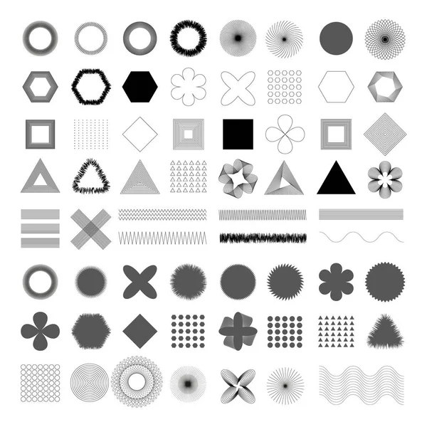 Ottima Geometria Geometrico Forme Impostate Moderno Set Illustrazioni Elementi Stampa — Vettoriale Stock