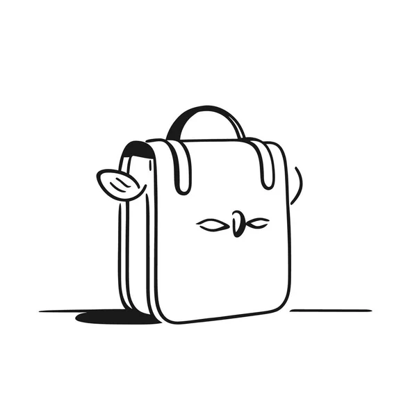 ラインナップスタイルのバッグ ベクトルイラスト 連続的なラインのデッサン様式の旅行のスーツケース ホワイトバックグラウンドのスケッチ — ストックベクタ