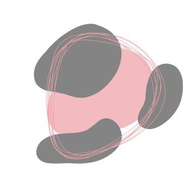 Çizgi çizimi olan organik amip damlası şekli. Düzensiz yuvarlak şekilli grafik elementlerin bileşimi. Karalamalar, damlalar. Çağdaş Sanat. Sertifikaların, kartların, işaretlerin tasarımı.