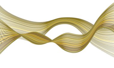 Yeşil dalgalı arka plan, Doku Arka planı, sarı ve yeşil tonlarda. Dalga çizgileri vektör sanatı. Soyut illüstrasyon. Eğri harman ve çoklu renk çizgisi.