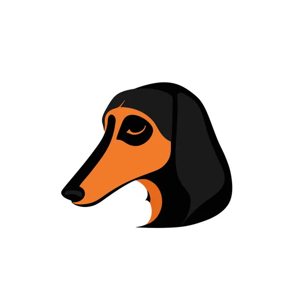 Köpek vektör simgesi. Zarif köpek kafası manzarası. Logo ve çıkartma tasarımı. Vektör illüstrasyonu.