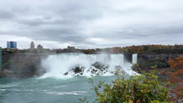 Ніагарські Водоспади Восени Водоспад Фата Ніагарські Водоспади Канада Америка Захоплюючий — стокове відео