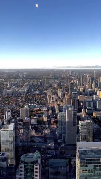 Canada Toronto 2023 View Tower Downtown Toronto View Horizon Sunset — Stock Video