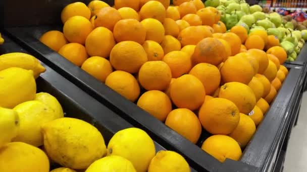 Mississauga Canada Fruits Supermarché Faire Shopping Alimentation Végétarienne Biologique Oranges — Video