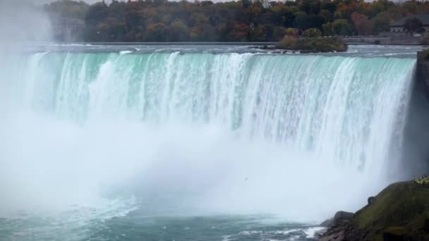 Niagarafallen Utsikt Över Horseshoe Falls Från Table Rock Queen Victoria — Stockvideo