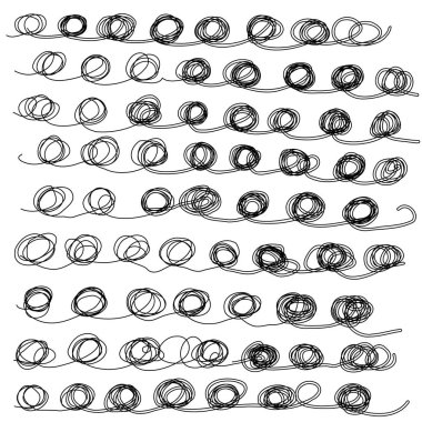 Kıvrımlı kıvrımlı karalamalar. Serbest ve soyut karalamalar.