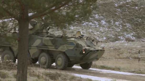 Army Troops Transporter Ukraine Ukraine Russia War Crisis Concept Military — Vídeos de Stock