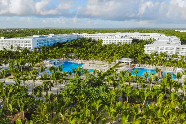 Resort Lujo Hotel Vista Aérea Que Rodea Territorio Con Costa — Foto de Stock
