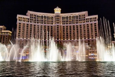 Las Vegas - Nisan 2017: Bellagio Fıskiye Su Fuarı.
