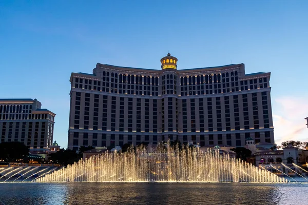 Las Vegas April 2017 Bellagio Fountain Water Show Night — Stock Photo, Image
