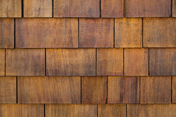 Close Wood Texture Background Natural Cedar Shingle Siding Rough Bumpy — Stock Photo, Image