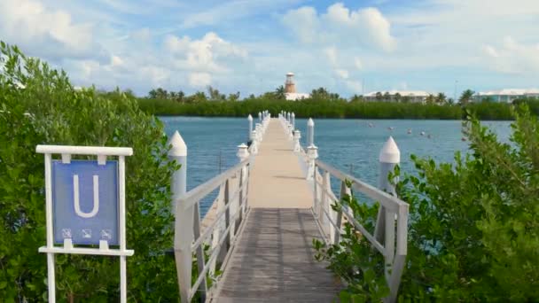 Lege Pier Het Resort Varadero Cuba Gebrek Aan Toeristen Door — Stockvideo