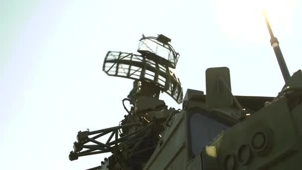 Radar Défense Aérienne Militaire Mobile Radar Militaire Défense Aérienne Tourne — Video