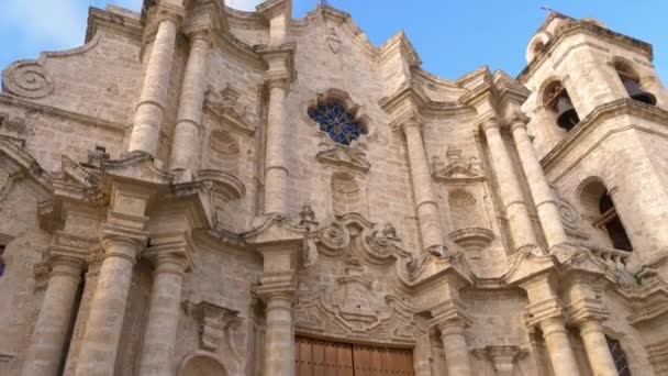 Havana Cathedral Old Havana Cuba Cathedral Virgin Mary Immaculate Conception — Stock Video