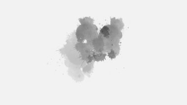 Soyut mürekkep sıçraması. mürekkep sıçrama bileşimi, suluboya geçiş, mürekkep ıslak fırça darbesi, sıvı sanat arka planı, kaplama, alfa mat bileşimi.